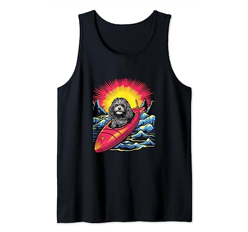 Kayak Havanese Dog Kayaker Canoa Paddling Pop Art Camiseta sin Mangas