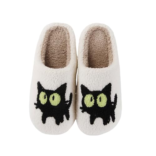 Pumpkin Halloween Slippers for Women Men Memory Foam Cozy Plush Slippers Couple Indoor Hous Slippers