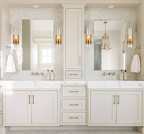 Danseer Brushed Gold With Glass Shade 1 Light Wall Sconces Wall Light Fixture #TOP2