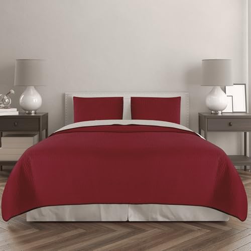 Colcha Boutí Fina de Color Liso Multiusos Reversible para Primavera, Verano y Otoño de Microfibra con 2 Fundas Cojin 50x70 cm - Cubre Cama Ligera Fina Entretiempo para Cama de 135