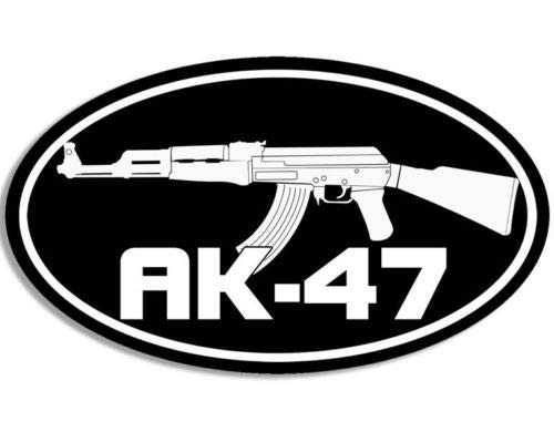 Amazon.com - Black Oval AK-47 Sticker (Gun Ammo NRA Rifle Russian