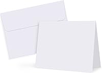 Vista 1 de Eupako White-Blank-Cards-and-Envelopes-100-Pack-4.125x5.5" Heavyweight-Folded-Cardstock-and-A2-Envelopes-Self-Seal for DIY Greeting Cards