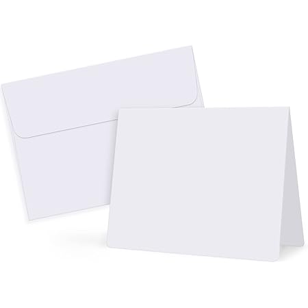 Eupako White Blank Cards with A7 Envelopes 100 Pack, 5x7 Heavyweight Folded Cardstock and 5.25x7.25 Envelopes Self Seal for Greeting Cards, Invitations, Wedding, Baby Shower, Birthday
