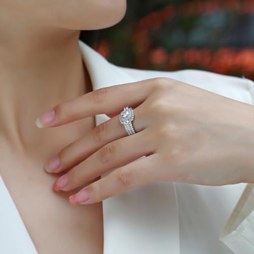 Custom 925 Sterling Silver Moissanite Rings for Women 0.5CT Moissanite Engagement Ring S925 Promise Ring for Her Anniversary Valentine'S Day Jewelry4