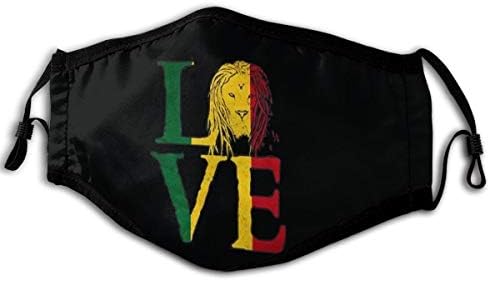 Facial Protection,Rasta Lion Jamaican Reggae Love Face Cover,Reusable Mouth Cover for Adult Kid Black