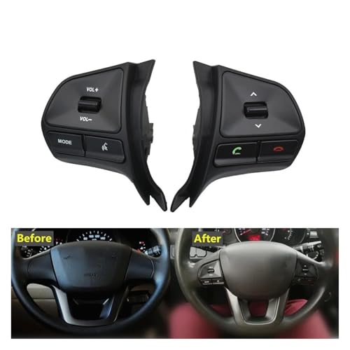 Bouton volant multifonction KIA Rio K2 2011-2014 aspect carbone commande audio - 6