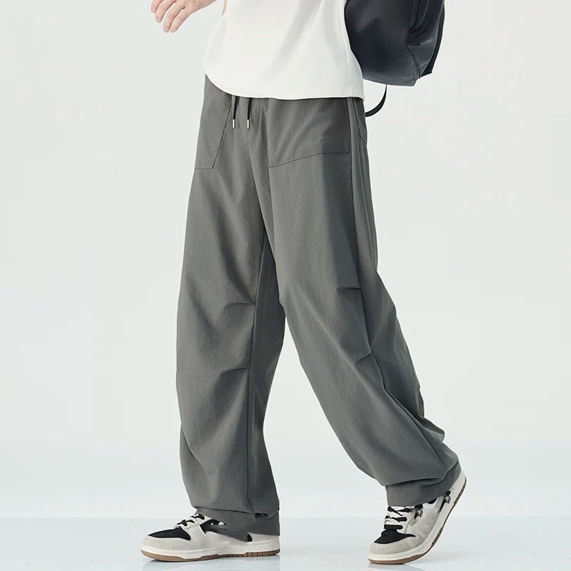 Men's Summer Pants Thin Straight Stretch Casual Pants with Pockets Streetwear Cotton Linen Sweatpants2