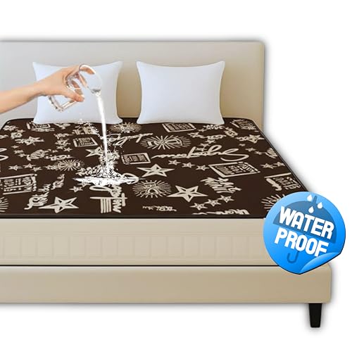 Image of PVC Waterproof Mattress Protector | 100% Waterproof Fitted Bed Cover | Soft, Breathable & Hypoallergenic | Protects Against Spills, Sweat, Dust & Stains | (Signature Coffee, 72 inchx78 inch)