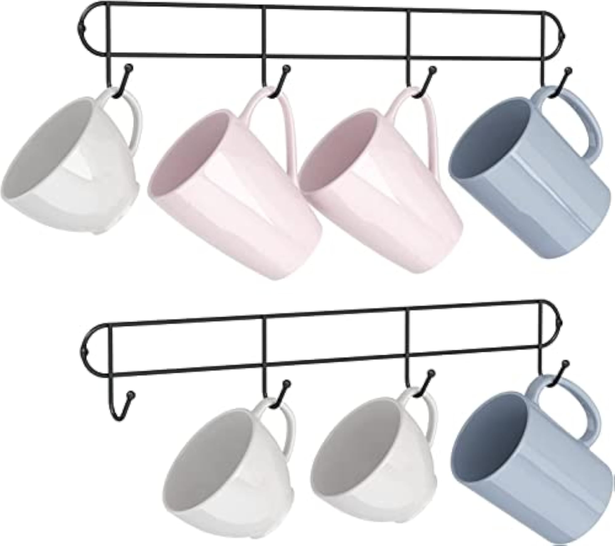 Wall Mounted Coffee Mug Rack Organizer
