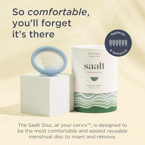 Saalt Menstrual Disc - Soft, Flexible, Reusable Medical-Grade Silicone - Wear 12 Hours - Removal Notch - Two Sizes - Menstrual Cup or Tampon Alternative - Made in USA - Lasts 10 Years (Blue, Regular) - Image 3