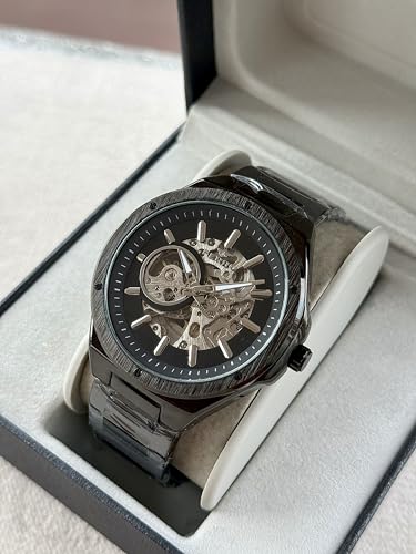 Image of Ferro Designed in Italy Acqua Analog Black Round Dial Men's Watch - FM31443A-G