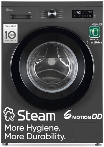 Image of LG 9 Kg, 5 Star, Direct Drive Technology, Steam Wash, 6 Motion DD, Fully-Automatic Front Load Washing Machine (FHB1209Z2M, Allergy Care, In-Built Heater, Touch Panel, Middle Black)