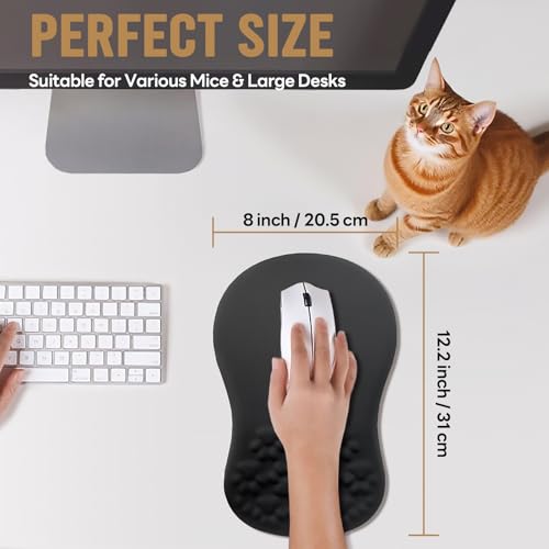 ailifeer Black Ergonomic Mouse Pad with Wrist Rest Support,Non-Slip PU Bottom and Memory F - image 7