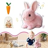 Kesefunm Bunny - My Realistic Bunny Toy, Interactive Bunny Realistic Bunny - Jumping, Twitching, and Shaking Ears, Bunny Realistic Bunny Toy, Bunbi Realistic Bunny, Realistic Bunny Toys (Pink)