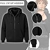 i-Smalls Men's Zip Up Hoodie - Warm Lined Fleece Hooded Jacket with Pockets, Full Zip Sweatshirt, Winter Casual Hoodie with Ribbed Cuffs & Hem (4XL) Black #1