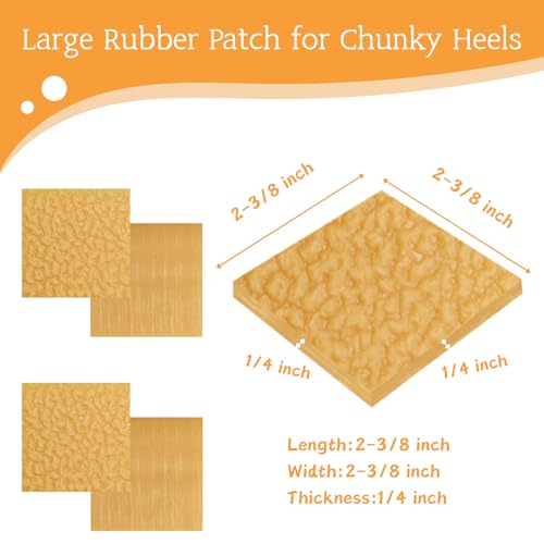 Image of Shoe Heel Repair, Rubber Sole Sheet, 1 /4 Inch Thick, Brown Heel Repair Rubber, 4 Patches