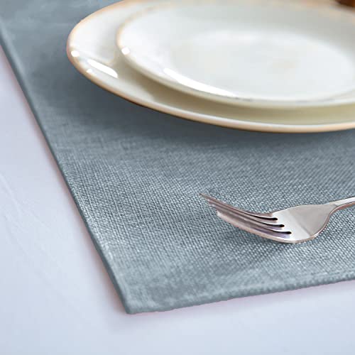 Rinpon Cloth Placemats Set Of 8, Linen Type Fabric Placemats Machine Washable Placemats Heat Resistant Placemats Wrinkle Free Thick Polyester Kitchen Place Mats For Dining Table (Light Gray) #TOP1