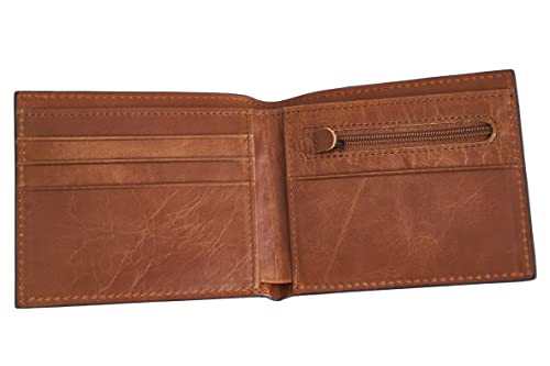 Luxorro Full Grain Leather Wallet for Men: Brown, 6 Card slots, Slim Billfold, Coin Pocket with a Gift Box4