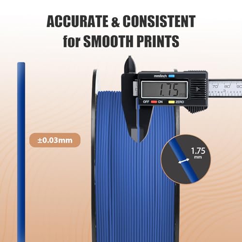 Image of ERYONE Matte PLA Lite 3D Printer Filament 1.75 + /- 0.03mm, Matte Filament 1KG(2.2LBS) Spool, Classic Blue