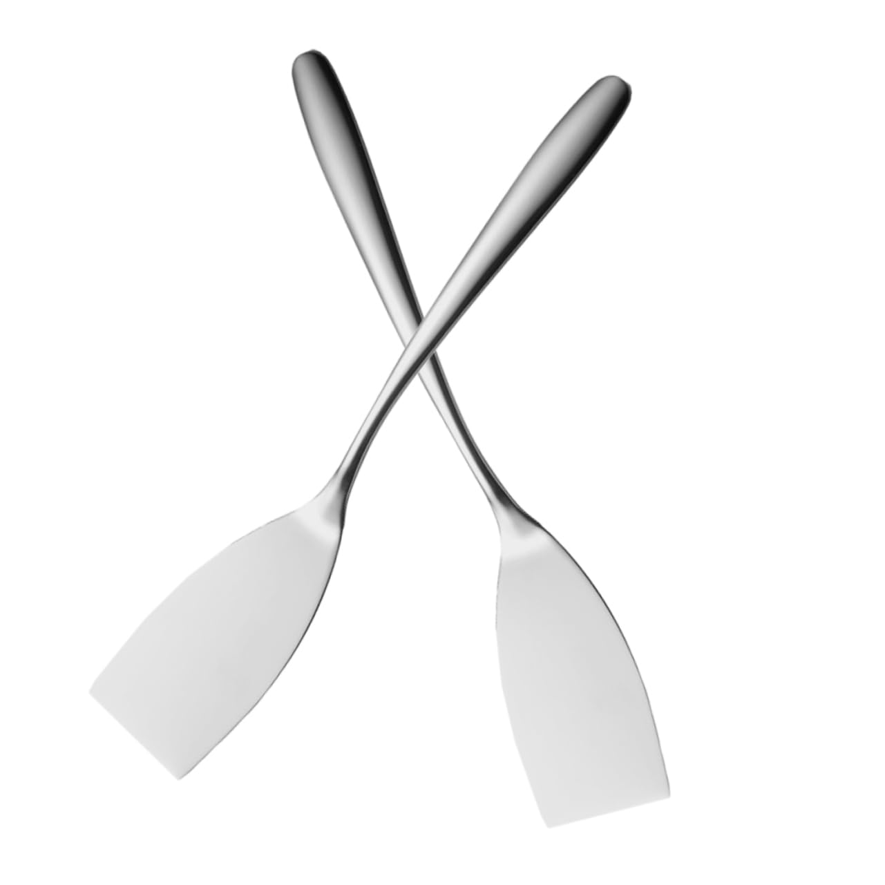 PRETYZOOM 5 Set Spatola per Friggere in Acciaio Inossidabile Pescare Spatola da Tornitore Scanalato Girauova per Pizza Cucina Grasso Flip Fabbricazione Silver 2 Pezzi*5