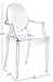 Modway Casper Modern Acrylic Stacking Kitchen and Dining Room Arm Chair in Clear - Fully Assembled