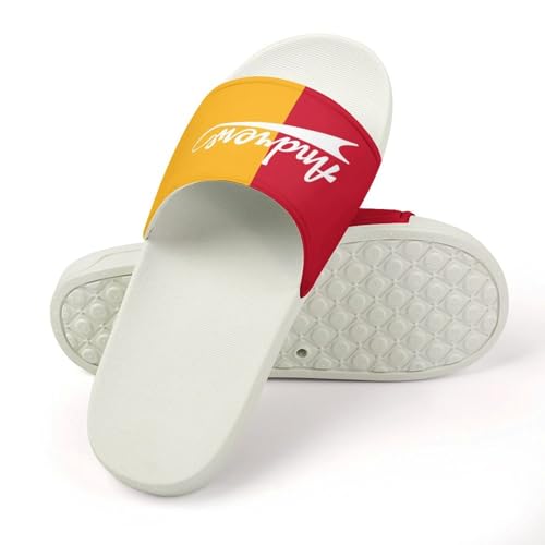 Custom Sports Slides Personalized Slippers - Baseball Sandals Quick Drying Softball Slippers Indoor Outdoor,Gifts for Men Youth Boy (White,Style 41)4