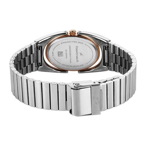 Image of Fastrack UFO Quartz White Shaped Dial Girls Watch | Silver Colour Band | Watches for Girls Analog - 6318KM01