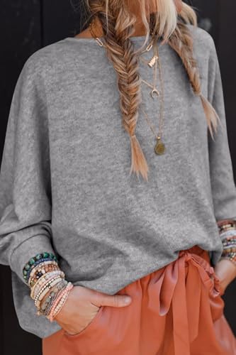 CFLONGE Fall Sweaters for Women 2025 Casual Pullover Off The Shoulder Sweater Batwing Long Sleeve Sweatshirt Knit Jumper Tops4