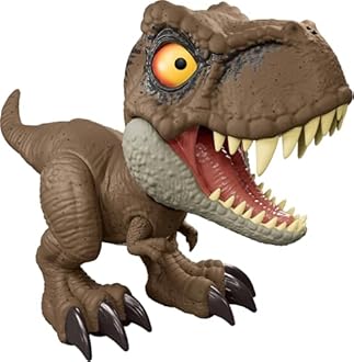 Mattel Jurassic World T-Rex Roar Command Talking Dinosaur with Tail Activated Attack and Roar, Record Your Voice in the Language of Dinosaurs, Toy for Kids, 4+ Years, JCW01