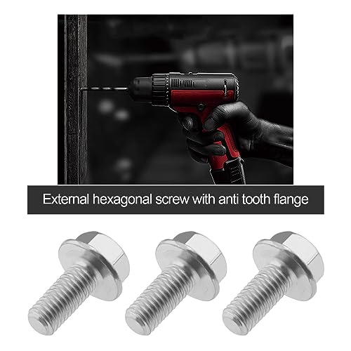 OTOTEC 5PCS Left Hand Thread Bolt M8x18mm Full Threaded Hex Flange Bolts Carbon Steel for Drill Chuck Hand Drill Cutting Machine Silver - Image 2