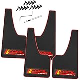 QUYDDC Universal Mud Flaps Fits Most SUVs/MPVs, Not Full-Size SUVs- Standard Size 4-Piece Soft Glue Fenders Splash Guards Set, Heavy Duty Flexible Mudflaps, Dirt/Slush Protection- Black with Logo Cool