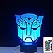 Luz De Ilusión 3D Luz De Noche Led Optimus Prime Character Boy Gift Transformers Lámpara De Escritorio Colorido Niños Niños Regalo De Cumpleaños Cumpleaños Regalos De Vacaciones