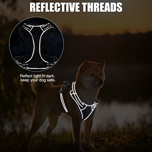 Expawlorer No Pull Dog Harness With Handle - Air Mesh Soft And Adjustable Front Clip Dog Harness And 16Ft Retractable Dog Leash Easy Control, No Choke Reflective Dog Vest Harness For Large Dogs #TOP5