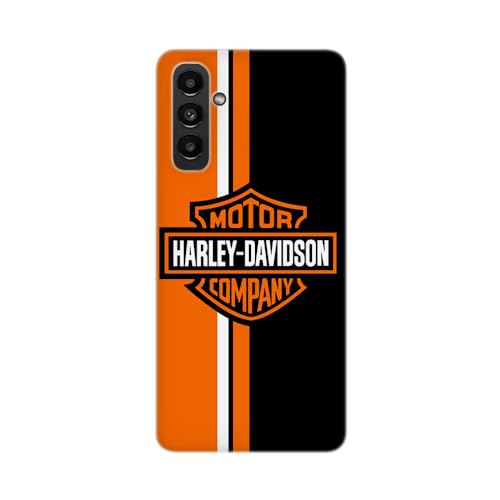 SUPER FABRIQUE Custodia Trasparente per Samsung Galaxy, Stampata in Francia, Logo Harley Davidson Arancione (Galaxy A13)