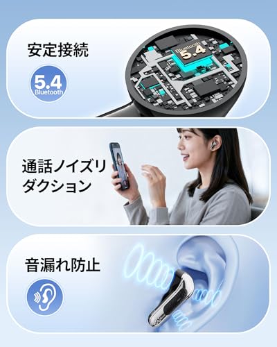 ワイヤレスイヤホン【音質強化モデル】 イヤホン bluetooth 5.4 ENC通話ノイズキャンセリング 小型・軽量 低遅延 60時間連続再生 IPX7防水 自動ペアリング Type-C充電 片耳・両耳対応 iPhone/Android対応 WEB会議 通勤・通学・音楽・スポーツ・ゲーム