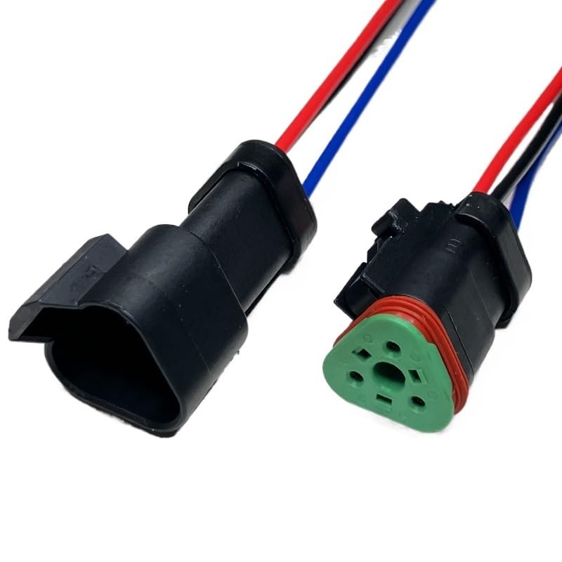 Connecteur auto étanche DT04 à 2 3 4 6 8 12 trous doté d'un câble de 15 cm haute conductivité