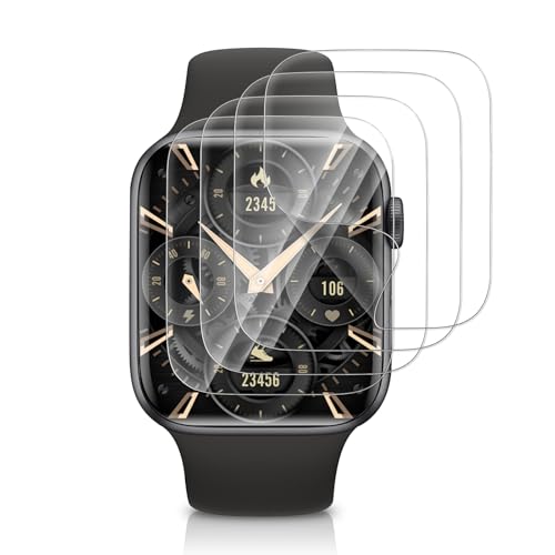 4 Stück für Panzerglas für Apple Watch Series SE/6/5/4 44mm Schutzfolie, Weich TPU Schutzglas für Apple Watch se 44mm Di...