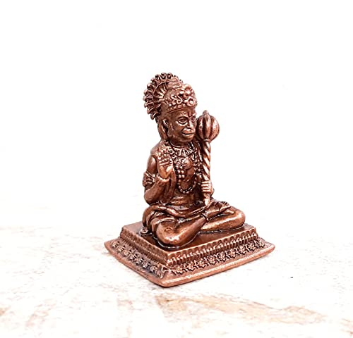 Image of Copper Idols India, 1.6inches, Handmade Hanuman, 56Grams, Patina Antique Finish, Pack of 1 Piece