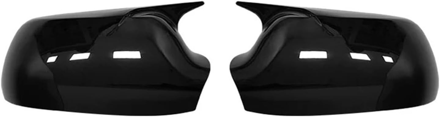 Kiyah Compatible For Mazda 2 3 6 2003 2004 2005 2006 2007 2008 Rearview Side Mirror Cover Wing Cap Exterior Door Rear View Case Trim Carbon Fiber (Color : Gloss Black)