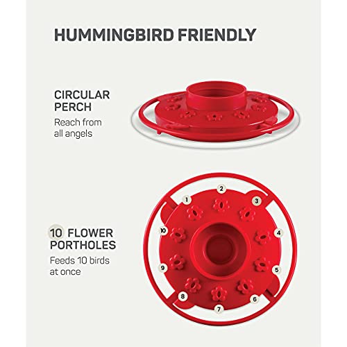 Sewanta Hummingbird Feeder 16 Oz [Set Of 2] Plastic Hummingbird Feeders For Outdoors - Humming Bird Feeders - 10 Feeding Ports - Wide Mouth For Easy Filling/2 Part Base For Easy Cleaning #TOP3