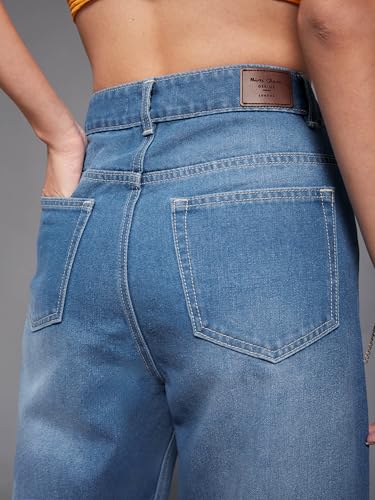 Image of Miss Chase Women's Skinny Fit High Rise Regular Length Stretchable Denim Jeans (MCSS25DEN66-72-553-36, Yonder Blue, 36)
