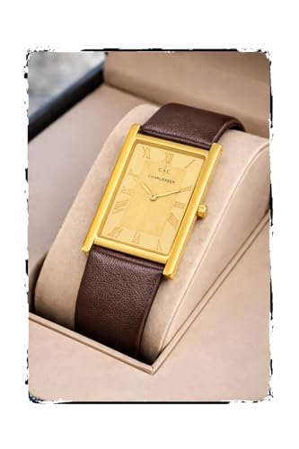 Image of CHARLIEKEEN Slim Analogue Watch, Black Dial, Leather Strap