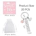 JDRGJTH 20 Sets Sweet 16 Keychain Party Favor Set Sweet 16th Birthday Gift Keychain Pink Cardstock Tag Organza Bag for Sweet 16 Birthday Gift Souvenir Themed Party Decorations