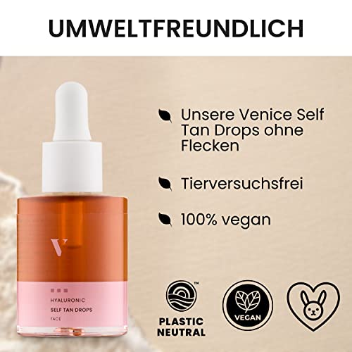 VENICEBODY Hyaluronic Self Tan Drops (30ml) Selbstbräuner Gesicht – Selbstbräuner-Konzentrat zum Mischen in die… - Image 5