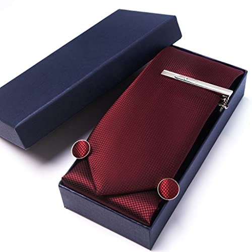 Set de corbatas con gemelos y caja de regalo para hombre