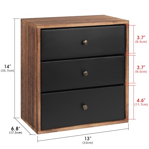 J JACKCUBE DESIGN Essential Oil Storage Box, Holds up to 124 Bottles 5-30 ml Standard and Roller Bottles, 3 Tier Metal & Wooden Drawer Case Organizer Display Container- MK584A