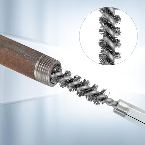 Image of 18 Pcs Wire Brush for Drill, Stainless Steel Bore Brush with 1 /4 inch Hex Shank, Metal Tube Cleaning Brush, Brush Attachment for Drill Impact Driver in 6 Sizes(8mm, 10mm, 12mm, 15mm, 17mm, 19mm)