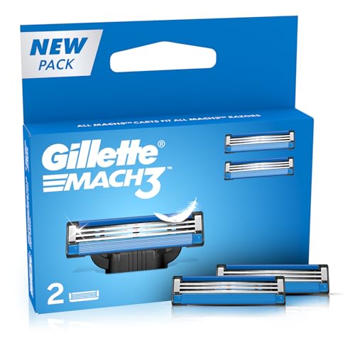 Gillette Mach 3 - Cuchillas de afeitar manuales, paquete de 2 cartuchos