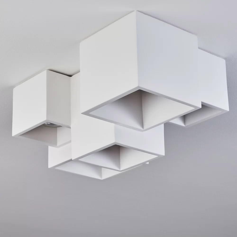Vetrineinrete® Lampada in gesso a 5 cubi da soffitto lampadario verniciabile supporto per faretti gu10 X25
