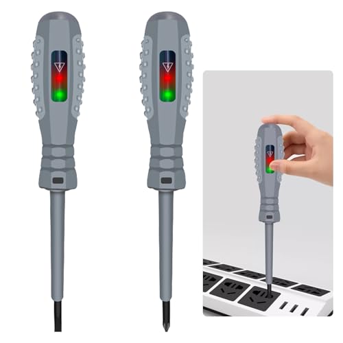 Destornillador magnético portátil 2 en 1, detector de electricidad, 2 unidades, bolígrafos probadores de circuito eléctrico, voltaje para herramientas de electricista (cabeza plana + cruceta)